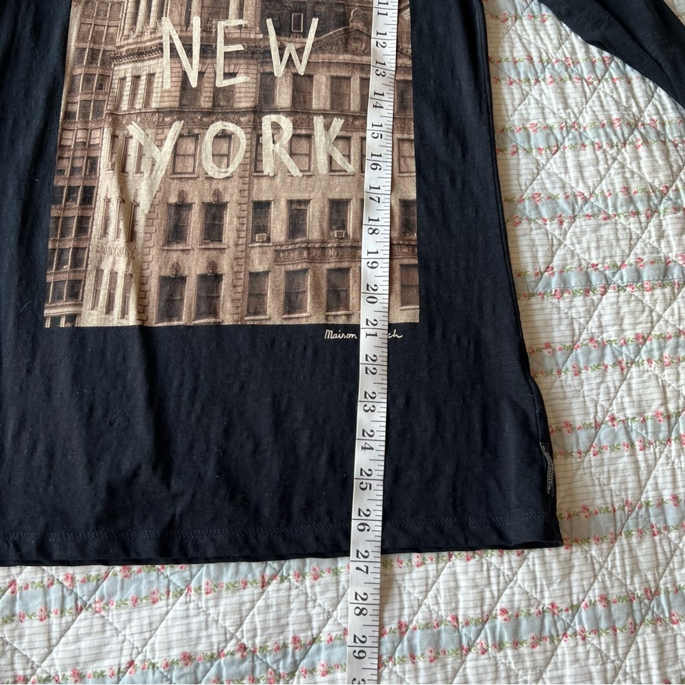 Maison Scotch Scotch & Soda Black Graphic New York Print Long Sleeve Tee Size S - Picture 9 of 10